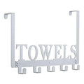 Door Towel on The Bedroom Bathroom, Hang Pool Bathrobe for Holder Cupboard Mount Towel Wall Towel (Silver The for Kitchen Hooks, Over Hooks Rack Towels Door Cabinet Beach Gray)