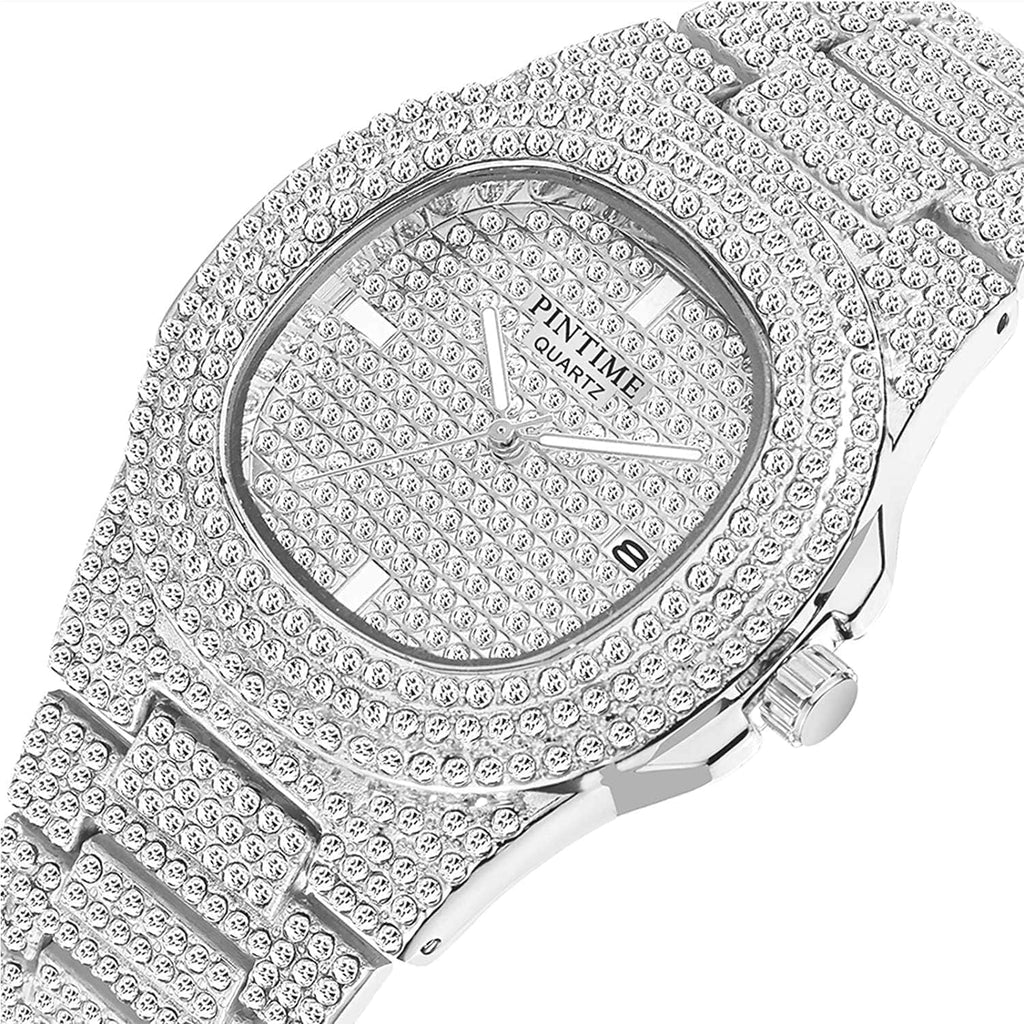 Watches Watches Luxury Crystal Watch Calendar for Gosasa Big Women Wrist Unisex Steel Diamond Men Stainless Face Quartz