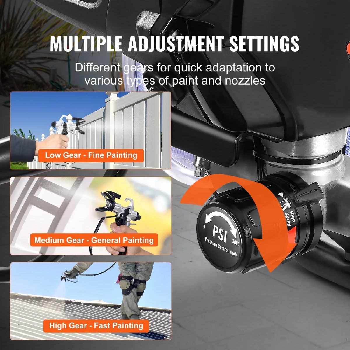 Walls, Stand 3000PSI Efficiency Paint Home Cleaning Cabinet Kits Exterior Painting Airless Electric with Paint Sprayer Sprayer, Airless Fence, SKYSHALO for Ceiling, High Interior Sprayer, 750W Stand