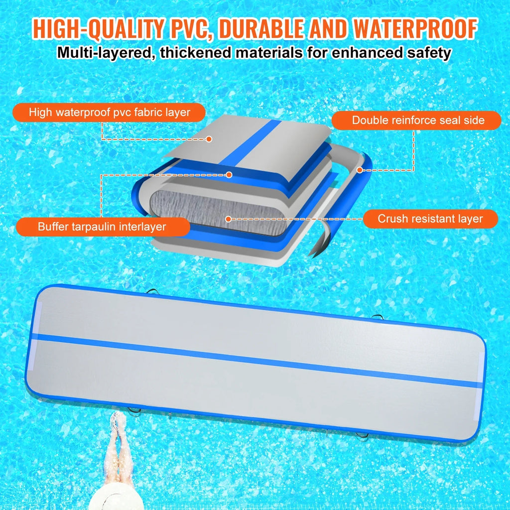 Training Mat Inflatable SKYSHALO Fitness Pump Cushion Air Vibrating 13ft with Gymnastics