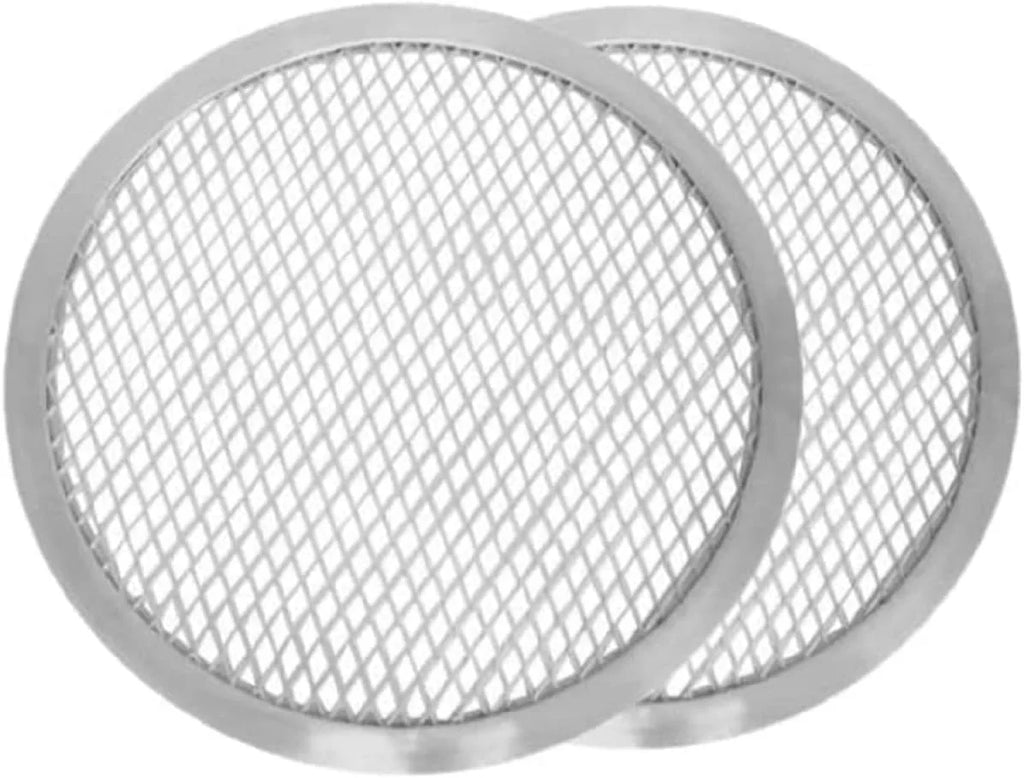 Screen Pizza Round Rim- Restaurants Pizzeria TrueCraftware- 2 15” Baking of Tray Pan Round Pizza Home Set & for Seamless Pizza Kitchen Bakeware Baking Tray Aluminum Screen