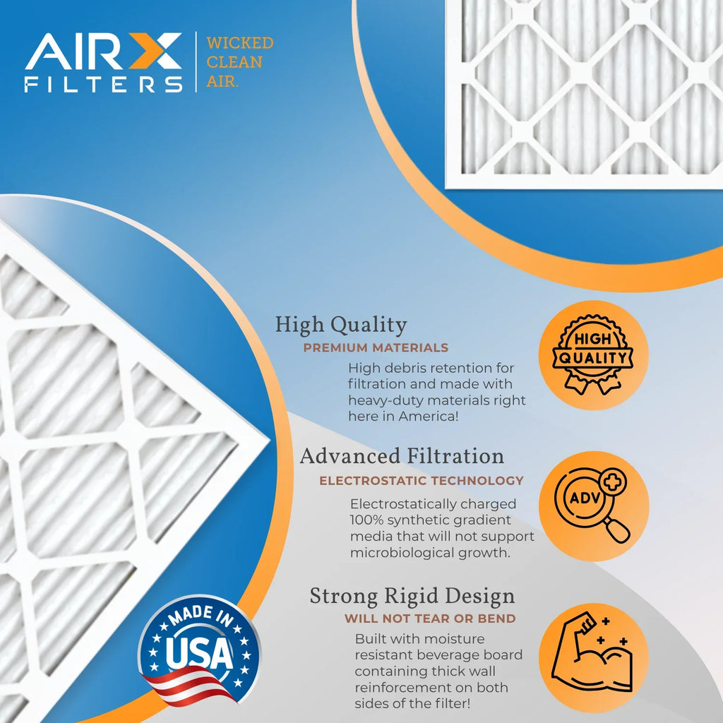 16x20x1 MERV 6 Pack Conditioner 16x20x1 to WICKED Electrostatic Filter FILTERS 5 Filter Comparable AIRX 700 by FPR Filters & AIR. USA MPR AC 8 Air Furnace Air Made HVAC CLEAN Premium Pleated