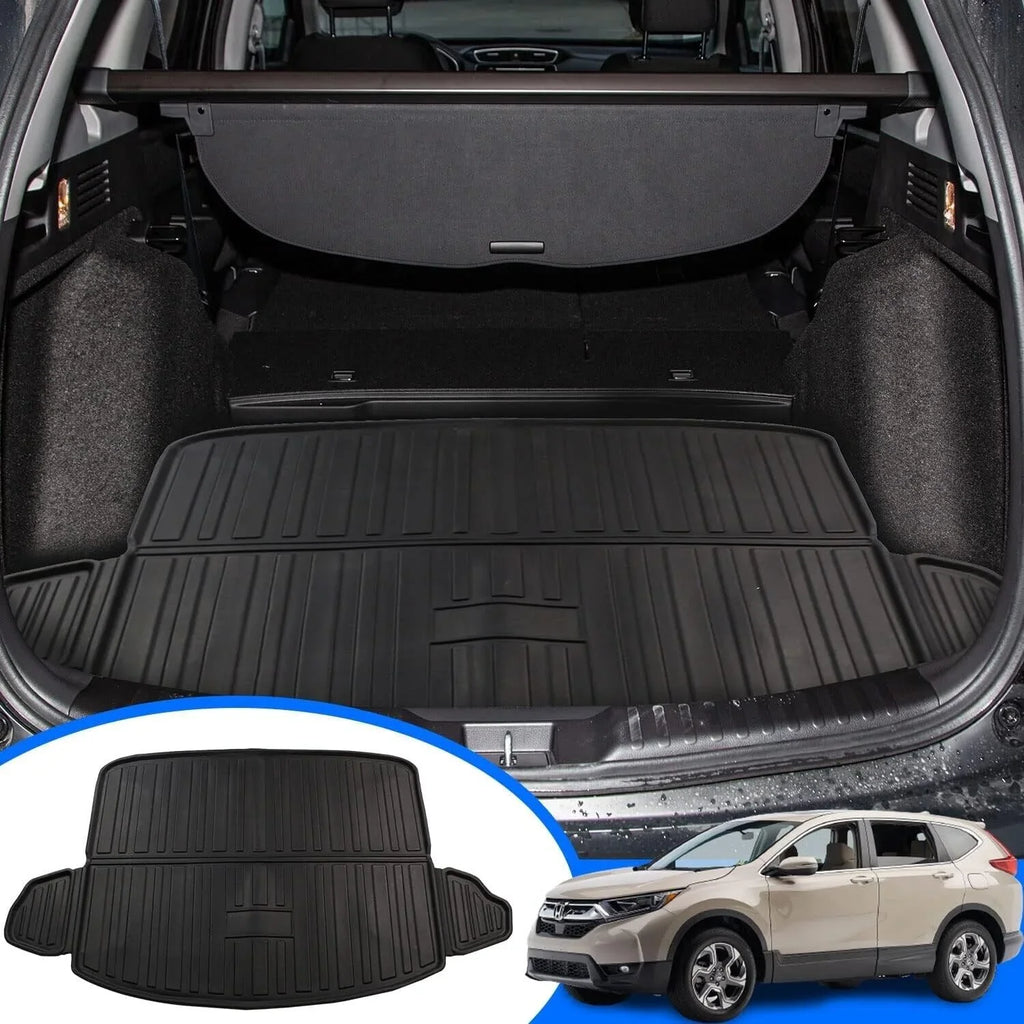 Rear Cargo Tray CR-V Accessory, Mat Floor for Trunk All Black CR-V Cover Weather 2017-2022 Fit 2020 2019 2022 Liner 2021 Cargo Honda 2018 2017 Honda