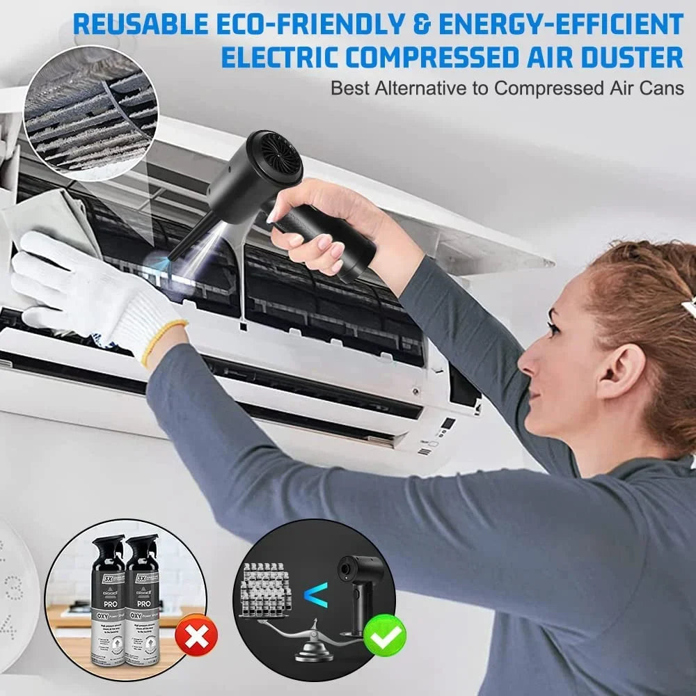 for Cordless Compressed Good 100000RPM Air Air 7600mAh 3 Cleaner Compressed Duster, Duster & Reusable Office, Cans Computer Electric Keyboard Adjustment, Rechargeable Gears Air for Replacement
