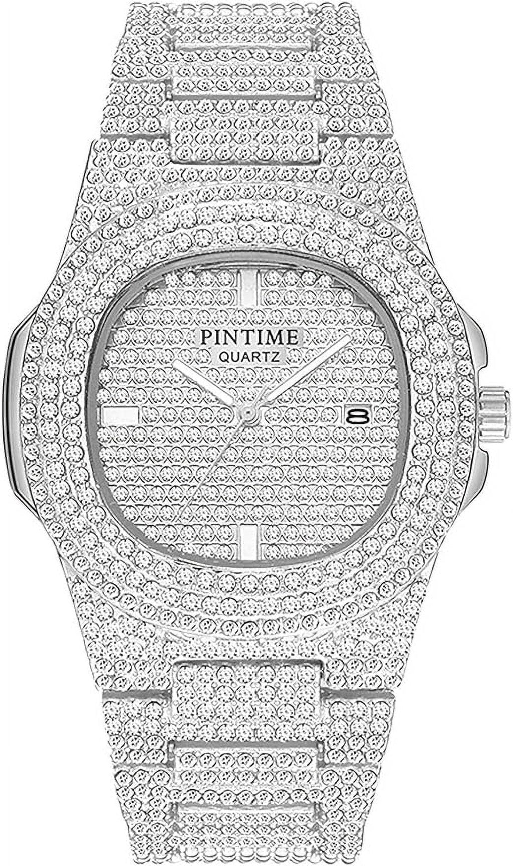 Watches Watches Luxury Crystal Watch Calendar for Gosasa Big Women Wrist Unisex Steel Diamond Men Stainless Face Quartz