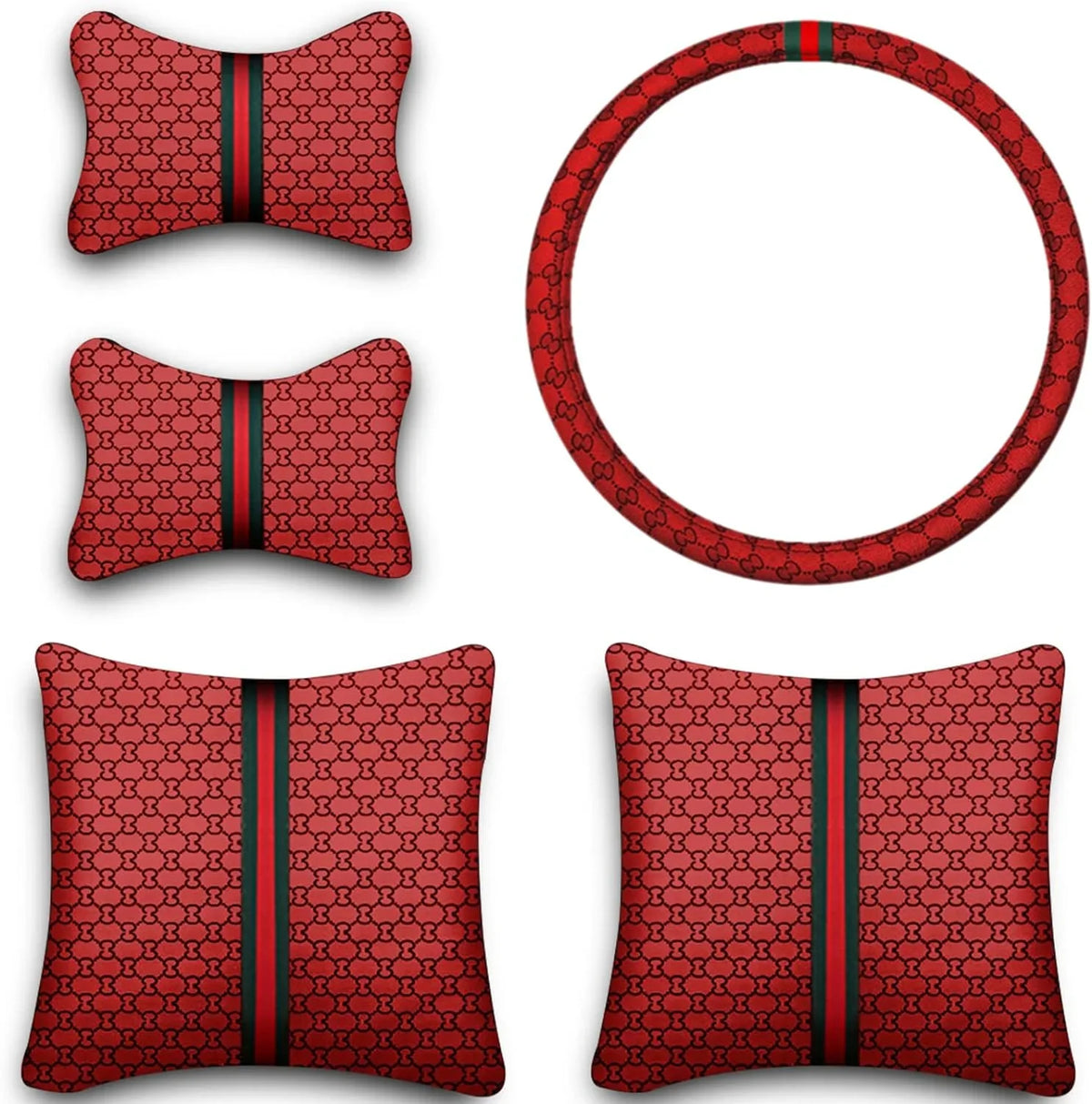 Fit Set Wheel Accessories Seat Seat Automotive Leather ci,same Guc Luxury 5 Trucks, and Included(Gray) Covers Pillows SUV & Full Pick-up Covers KABUQI high-end Cars model Seat Steering for Cover