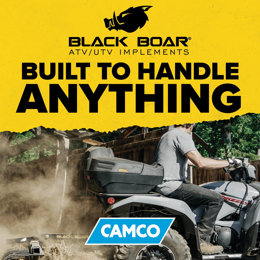 Box, a Impact-Resistant Features Lockable Design, an Cushion Black Lounger | and Storage (66010) Water-Resistant and Boar Camco ATV/UTV Storage Rear Comfortable Seat Soft Box a